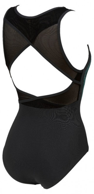 W JULIE CROSS BACK ONE PIECE BLACK MLT 