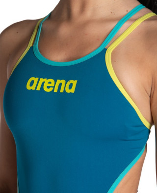 W ARENA ONE DOUBLE CROSS BACK ONE PIECES BLUE COSMO-SOFT GREEN-WATER 