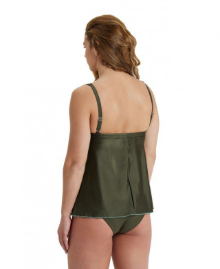 W GLITTER TRIANGLE TANKINI DARK OLIVE 