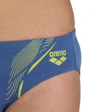 BOYS SWIM BRIEFS GRAPHIC 535-GREY BLUE-SOFT GREEN 