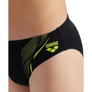 B SWIM BRIEF GRAPHIC BLACK-SOFT GREEN 