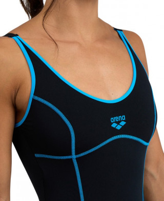 WOMENS ARENA TANIA CLIP BACK SWIMSUIT ONE PIECE BLACK-TURQUOISE ŽENSKI KUPAĆI KOSTIM 