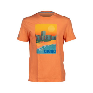 MENS T-SHIRT SOLID COTTON LIGHT NESPOLA-SUNSET 