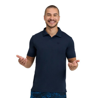 M POLOSHIRT SOLID NAVY-AQUA 