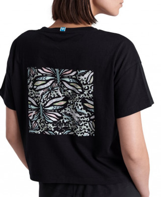 W ARENA CROP TEE PRINTED BLACK 