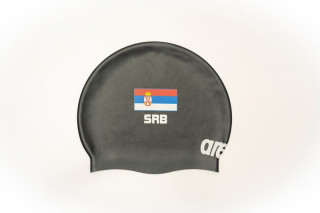 ARENA SERBIA BLACK FLAT SILICONE CAP SRBIJA KAPA ZA PLIVANJE 