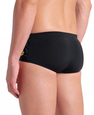 MENS ARENA MONOGRAM SWIMLOW WAIST SHORT BLACK MULTI-BLACK 