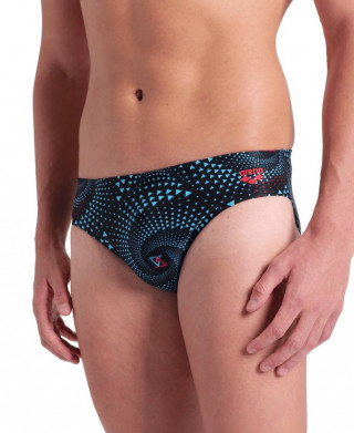 MENS ARENA FIREFLOW SWIM BRIEFS BLACK MULTI 