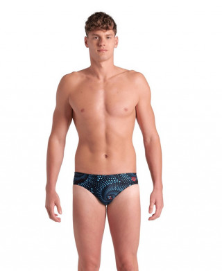 MENS ARENA FIREFLOW SWIM BRIEFS BLACK MULTI 
