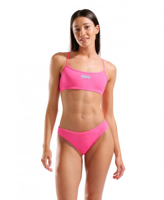 W ARENA BIKINI BANDEAU SOLID SHOCKING PINK-WATER 