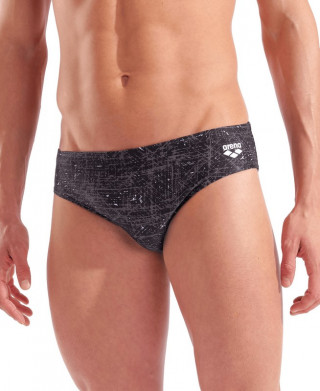 M ARENA RIBBED SWIM BRIEFS BLACK MULTI 