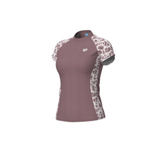 W ARENA SWIM S/S RASH VEST ALL SATIN PINK -WHITE 