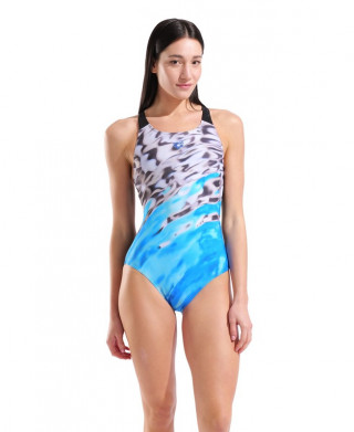 W ARENA ICY SWIMSUIT V BACK BLACK-MULTI 