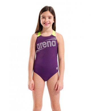G ARENA BOLD SWIMSUIT PLUM-ARTIC LIME 