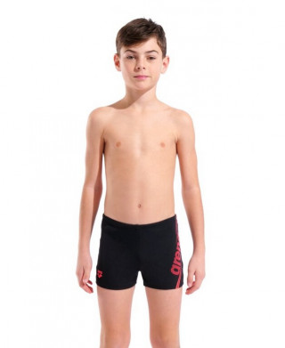 B ARENA BOLD SWIM SHORT BLACK-BRIGHT CORAL 