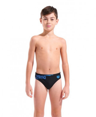 B ARENA BOLD SWIM BRIEFS BLACK-TURQUOISE 