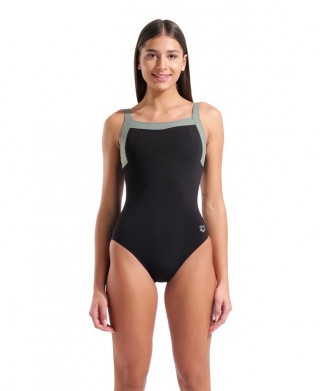 W ARENA SWIMSUIT GIANNA SQUARED BACK BLACK-SAGE-SAGE 