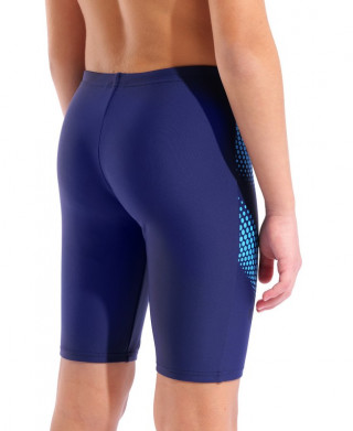 B ARENA DOTTED PATTERN SWIM JAMMER NAVY 