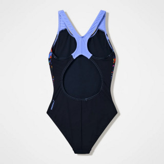 SPEEDO ENG PRINT SPLASHBACK JR 1PC BLK/PUR 
