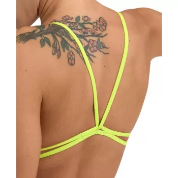 WOMENS SWIMSUIT LACE BACK SOLID FREAK ROSE-SOFT GREEN 