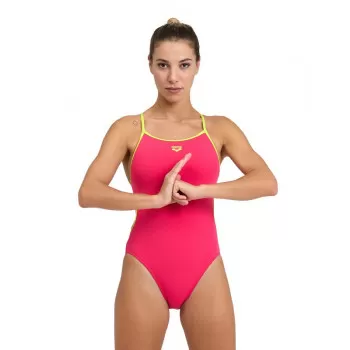 WOMENS SWIMSUIT LACE BACK SOLID FREAK ROSE-SOFT GREEN 