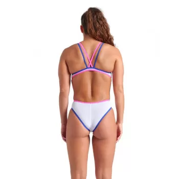 W ARENA ONE DOUBLE CROSS BACK WHITE ONE PIECE 