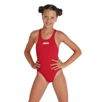 GIRLS TEAM SWIMSUIT SWIM TECH SOLID RED-WHITE 
