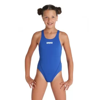 GIRLS TEAM SWIMSUIT SWIM TECH SOLID ROYAL-WHITE 