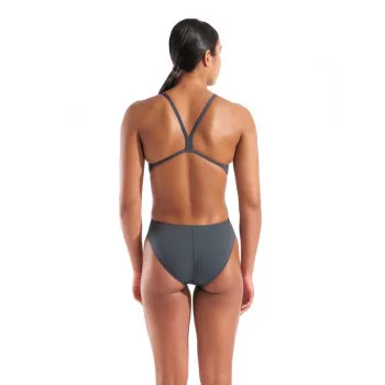 WOMENS TEAM SWIMSUIT CHALLENGE SOLID 504-ASPHALT-BRIGHT CORAL 