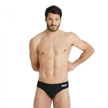 M SWIM BRIEFS SOLID BLACK-WHITE 