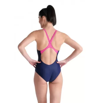 W SWIMSUIT V BACK PLACEMENT NAVY 