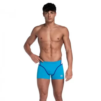 MENS ARENA ICONS SWIM SHORT PANEL TURQUOISE-WATER-WHITE-NEON BLU 