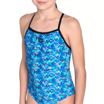 G ARENA POOLTILES SWIMSUIT LIGHTDROP BACK BLACK-BLUE MULTI 
