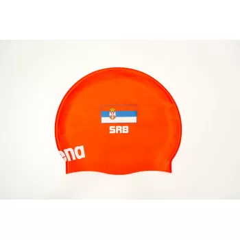 ARENA SERBIA RED FLAT SILICONE CAP SRBIJA KAPA ZA PLIVANJE 