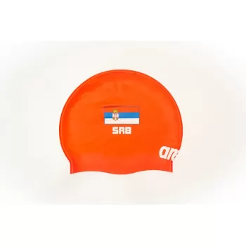 ARENA SERBIA RED FLAT SILICONE CAP SRBIJA KAPA ZA PLIVANJE 