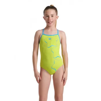 G ARENA STAR GRAPHIC SWIMSUIT LIGHTDROP BACK GREEN 