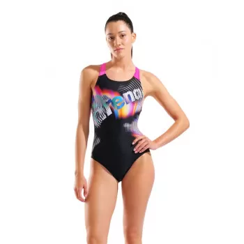 W ARENA LIT LOGO SWIMSUIT V BACK 