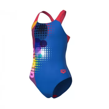 G ARENA DOTS SWIMSUIT SWIM ROYAL-BRIGHT CORAL 