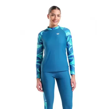 W ARENA SWIM L/S RASH VEST ALLOVER TR 