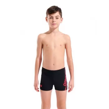 B ARENA BOLD SWIM SHORT BLACK-BRIGHT CORAL 