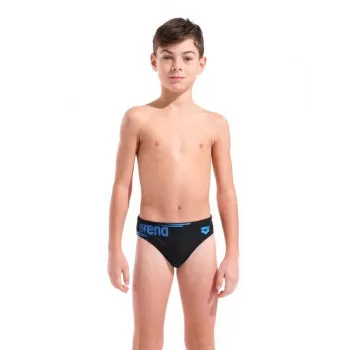 B ARENA BOLD SWIM BRIEFS BLACK-TURQUOISE 