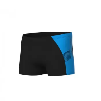 M ARENA PRINTED SPLICE SWIM SHORT BLACK-TURQUOISE 