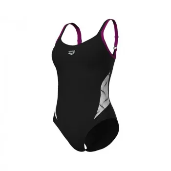 W ARENA SWIMSUIT ADA STRAP BACK BLACK-MULTI-GRAPE VIOLET 
