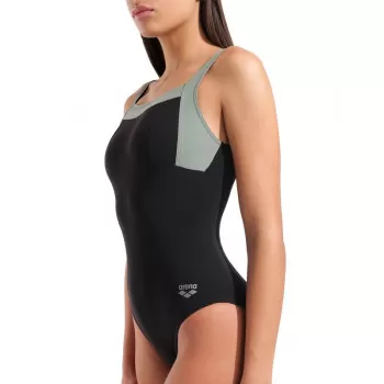 W ARENA SWIMSUIT GIANNA SQUARED BACK BLACK-SAGE-SAGE 