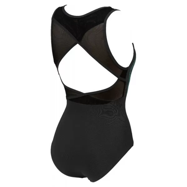 W JULIE CROSS BACK ONE PIECE BLACK MLT 