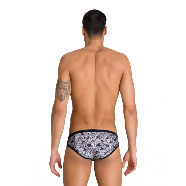 M CRAZY POP SKULLS BRIEF BLACK-MULTI MUŠKE KUPAĆE GAĆE 