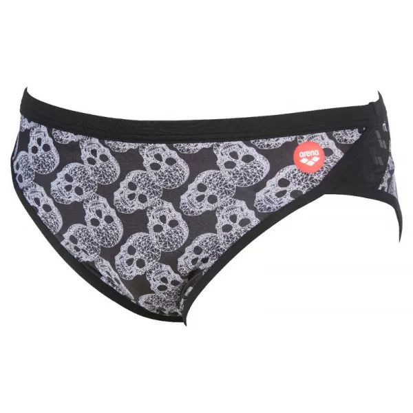 M CRAZY POP SKULLS BRIEF BLACK-MULTI MUŠKE KUPAĆE GAĆE 