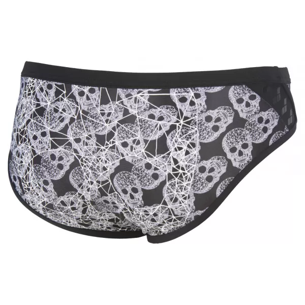 M CRAZY POP SKULLS BRIEF BLACK-MULTI MUŠKE KUPAĆE GAĆE 