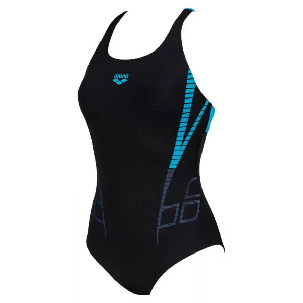 W SHINER SWIM PRO BACK ONE PIECE B BLACK-TURQUOISE ŽENSKI KUPAĆI KOSTIM 