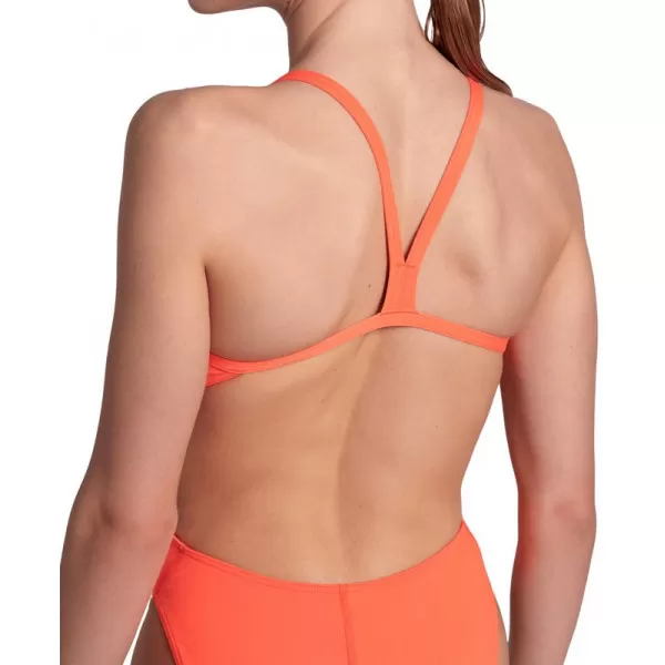 WOMENS TEAM SWIMSUIT CHALLENGE SOLID 300-BRIGHT CORAL 